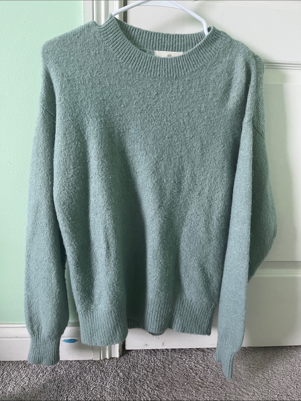 H&M Crewneck Sweater in Sage Green